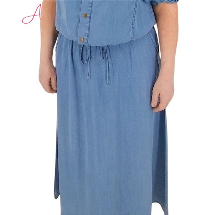 Enjoy Midi Rok tencel 938050 Demin blauw